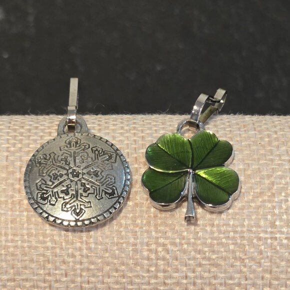 VTG Dan forth pewter snowflake & clover charms artisan jewelry handcrafted gift - Picture 2 of 7